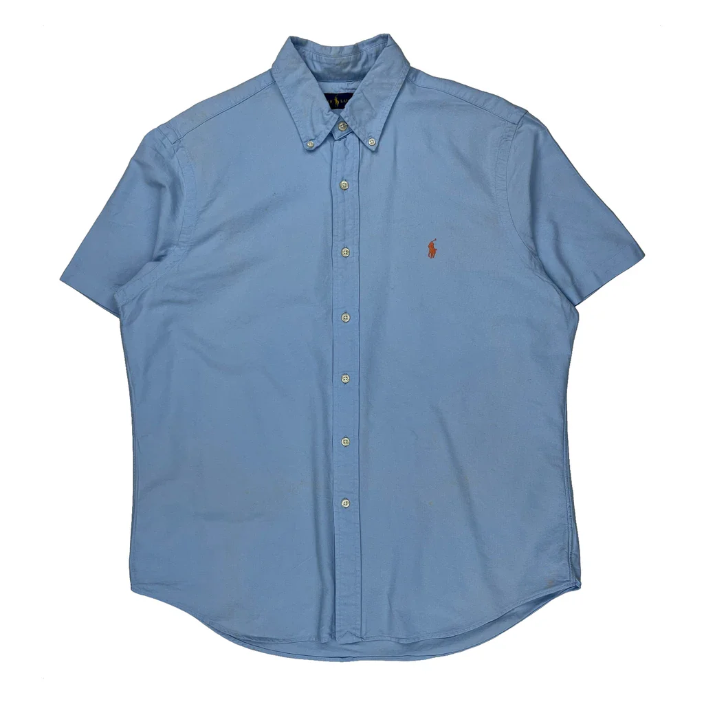 Ralph Lauren Short Sleeve Shirt - Large Blue Cotton
