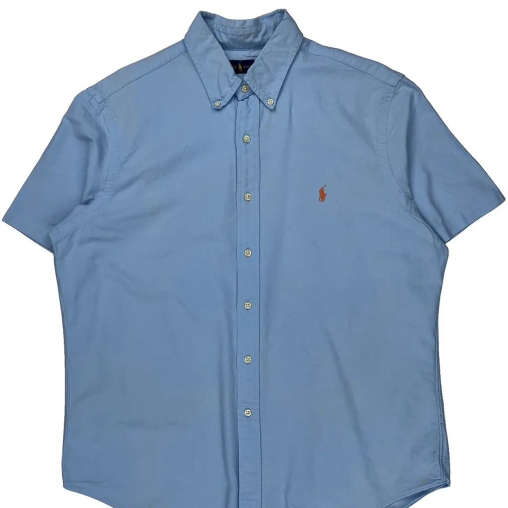 Ralph Lauren Short Sleeve Shirt - Large Blue Cotton - Image 4
