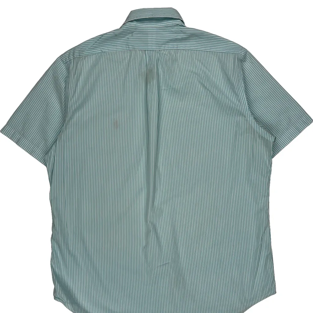 Ralph Lauren Striped Short Sleeve Shirt - Large Blue Cotton - Image 7