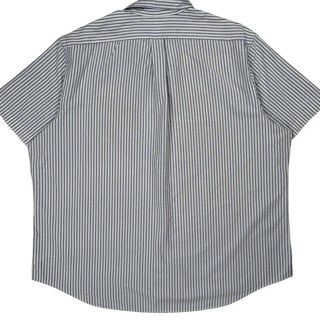 Ralph Lauren Striped Short Sleeve Shirt - 2XL Blue Cotton - Image 7
