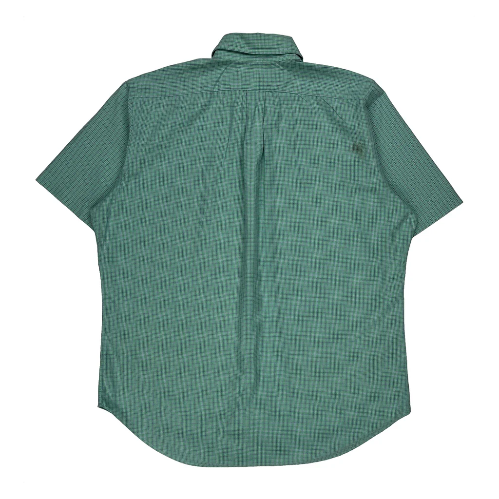 Ralph Lauren Checked Short Sleeve Shirt - Large Green Cotton - Image 2