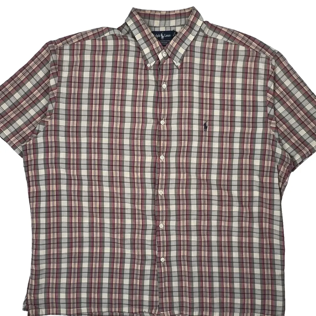 Ralph Lauren Checked Short Sleeve Shirt - 2XL Multicoloured Cotton - Image 5