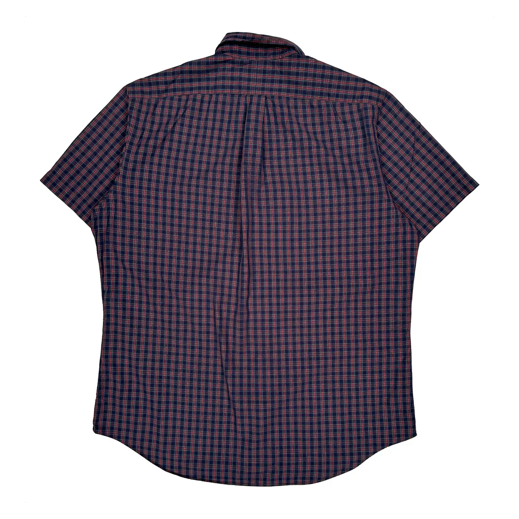 Ralph Lauren Checked Short Sleeve Shirt - Large Navy Cotton - Image 2