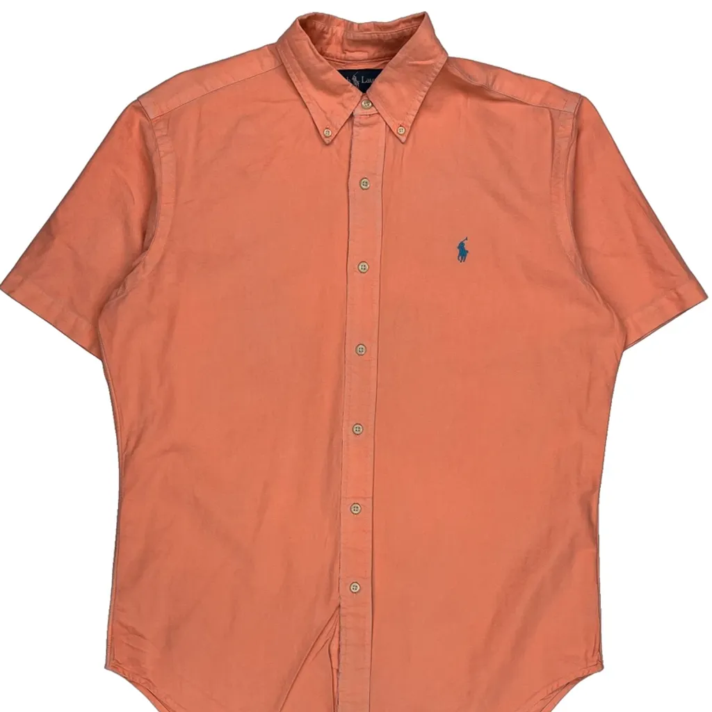 Ralph Lauren Short Sleeve Shirt - Medium Orange Cotton - Image 4