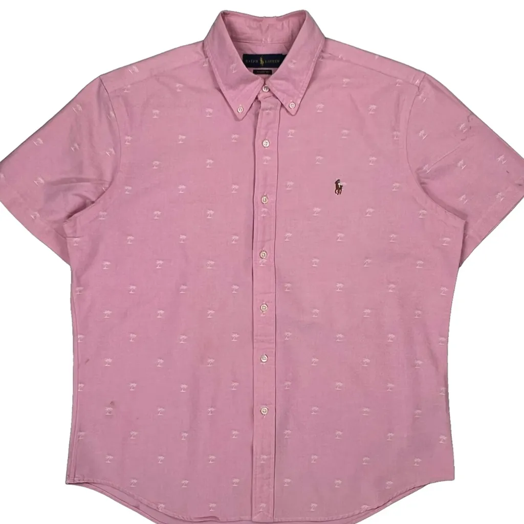 Ralph Lauren Short Sleeve Shirt - Large Pink Cotton - Image 5