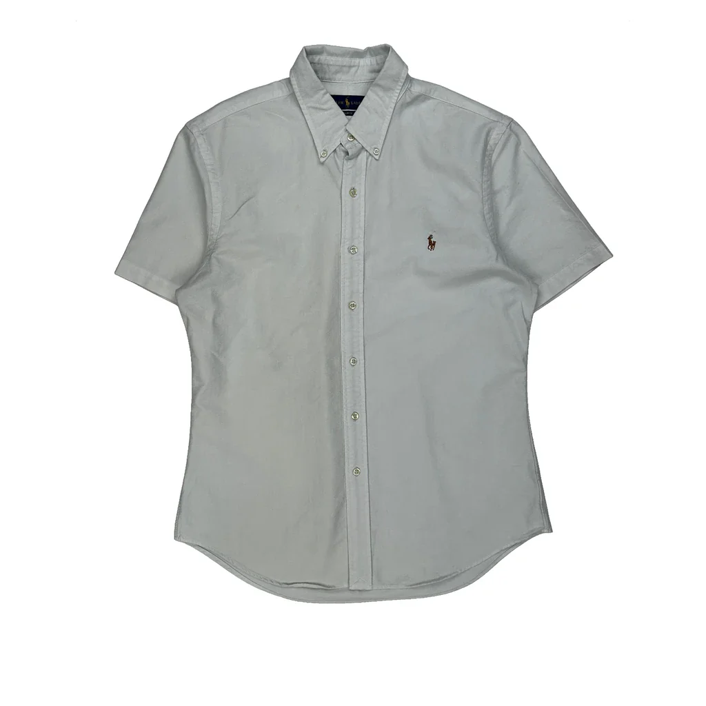 Ralph Lauren Short Sleeve Shirt - Large White Cotton