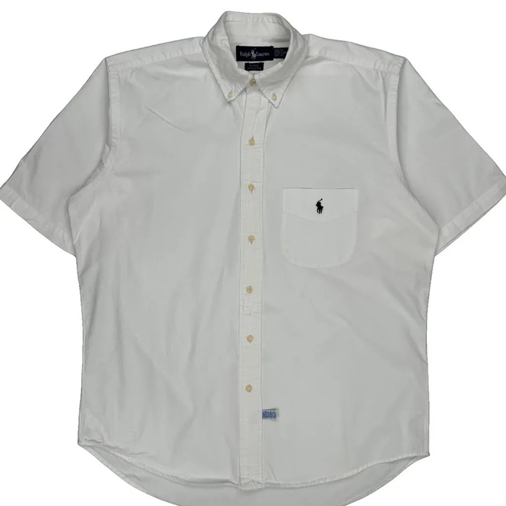 Ralph Lauren Short Sleeve Shirt - Medium White Cotton - Image 6