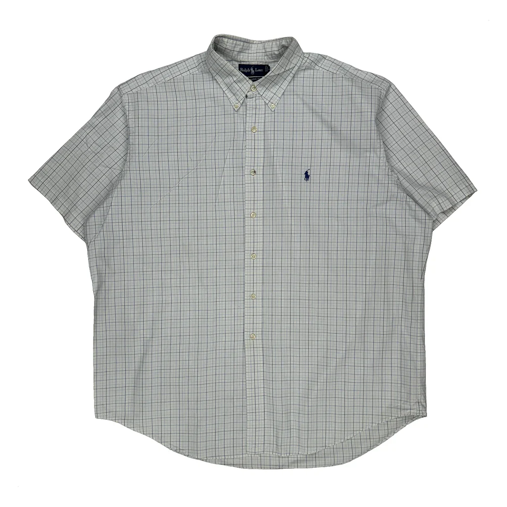 Ralph Lauren Checked Short Sleeve Shirt - 2XL White Cotton