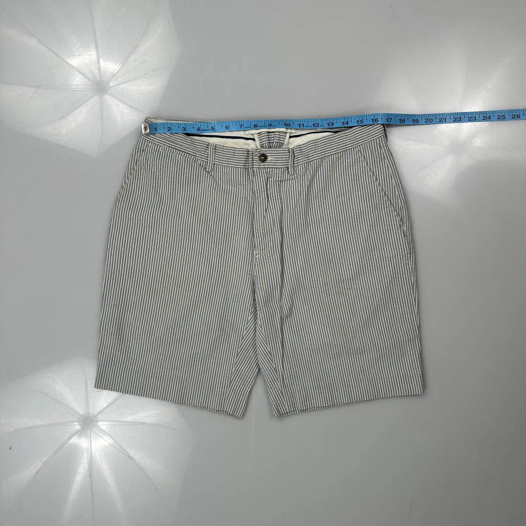 Ralph Lauren Striped Shorts - 33W 9L Grey Cotton - Image 3