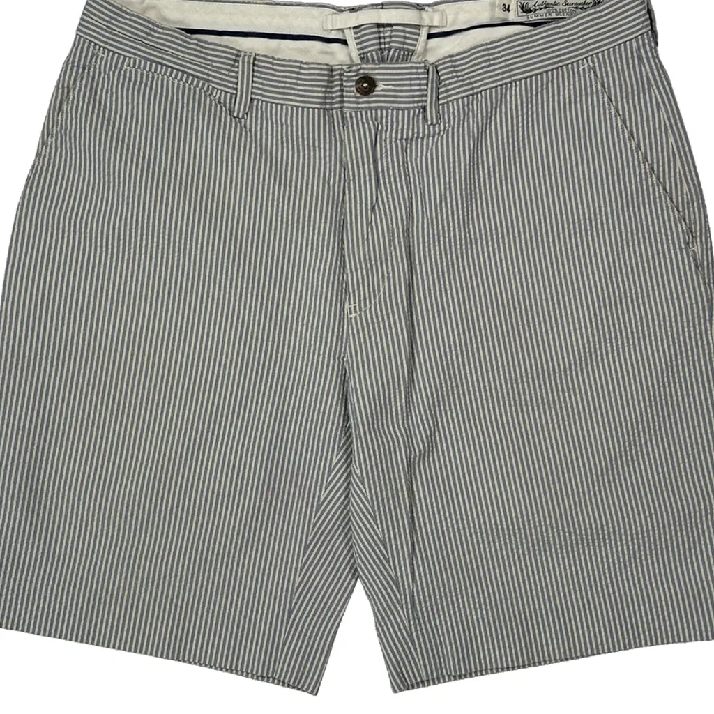 Ralph Lauren Striped Shorts - 33W 9L Grey Cotton - Image 9