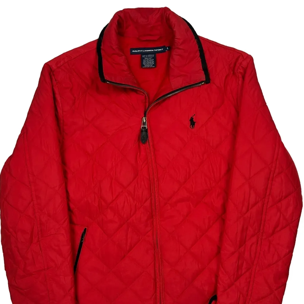 Ralph Lauren Sport Quilted Jacket - Large Red Polyester - Image 4