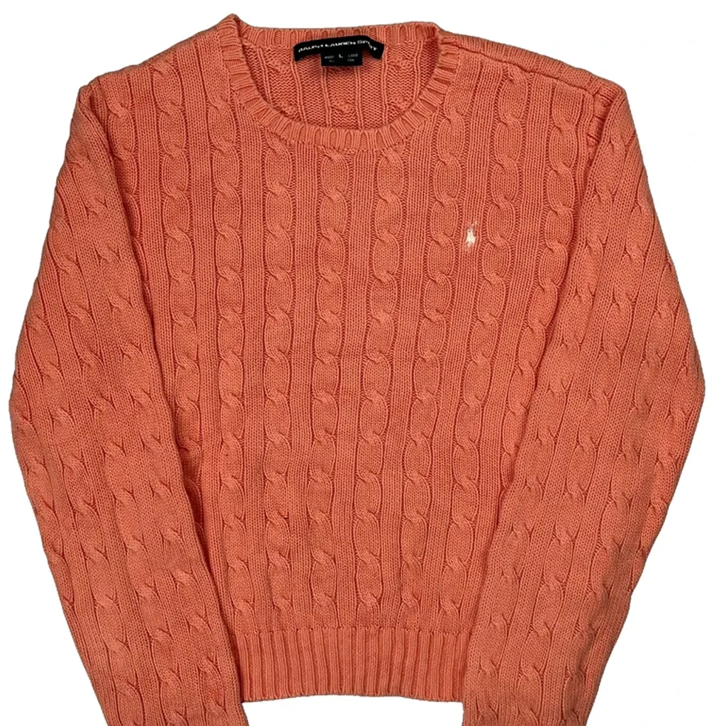 Ralph Lauren Sport Jumper - Large Orange Cotton - Image 4