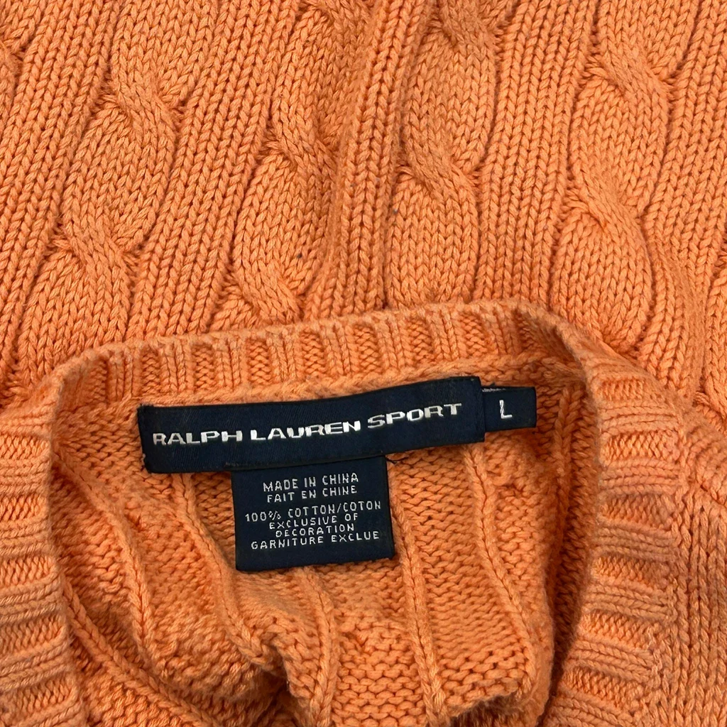 Ralph Lauren Sport Jumper - Large Orange Cotton - Image 3