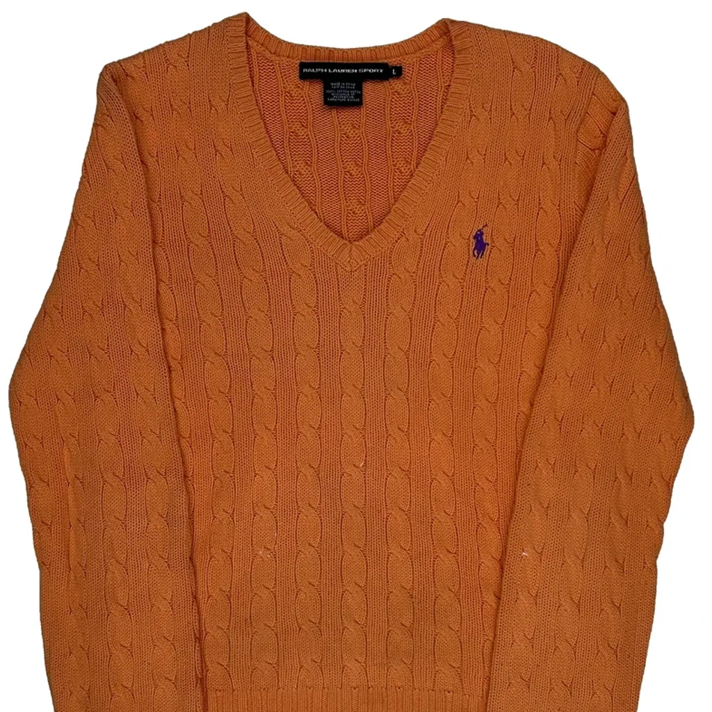 Ralph Lauren Sport Jumper - Large Orange Cotton - Image 4