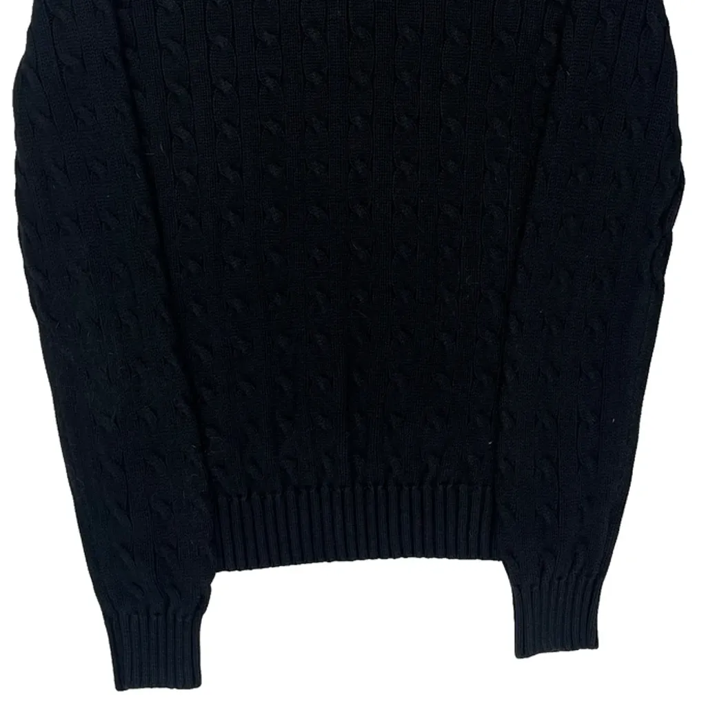Ralph Lauren Sport Cable Knit Sweater - Large Black Cotton - Image 7