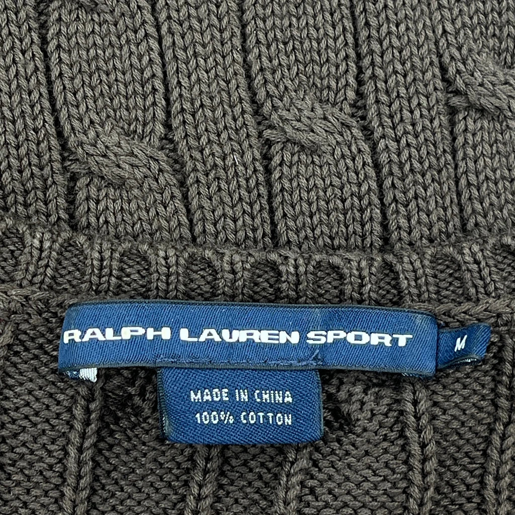Ralph Lauren Sport Cable Knit Sweater - Medium Brown Cotton - Image 3