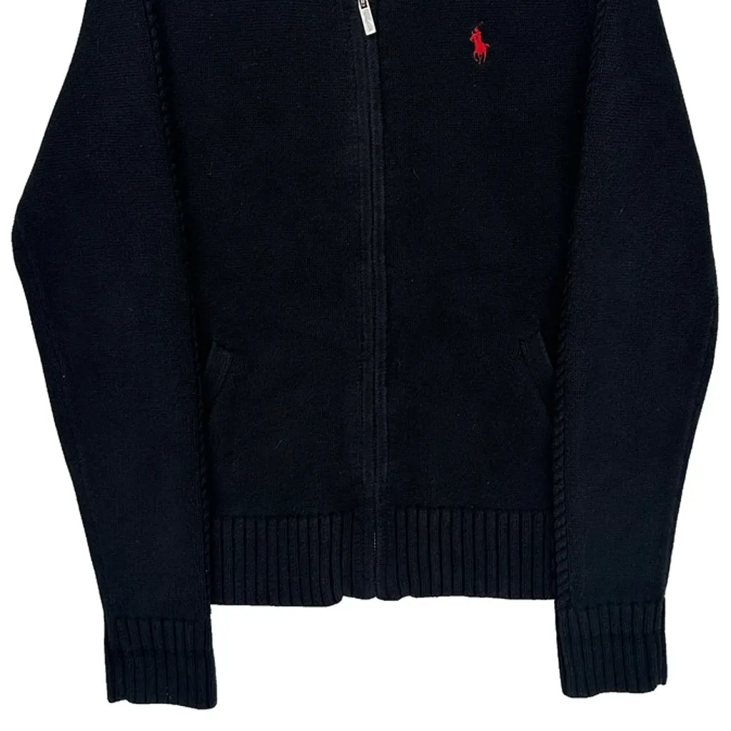 Ralph Lauren Sport Knit Zip Up - Medium Black Cotton - Image 4