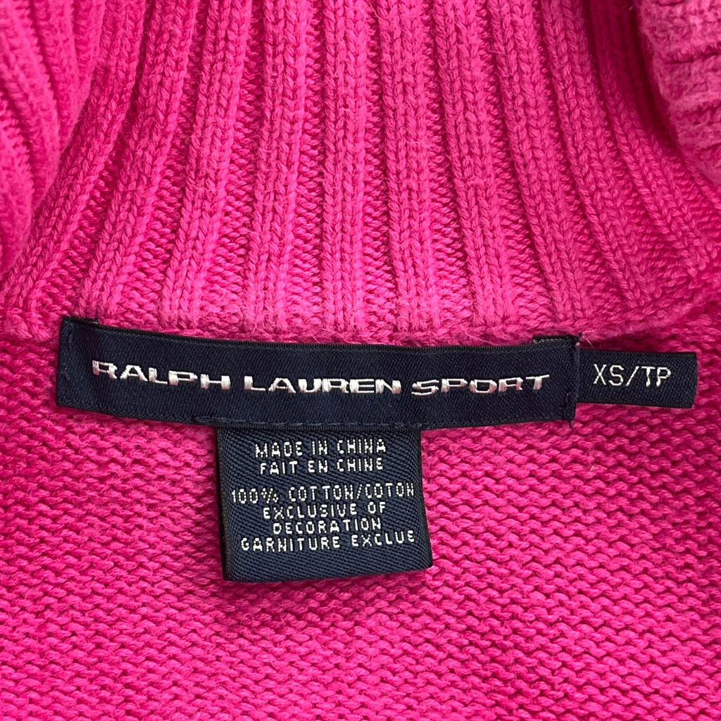Ralph Lauren Sport Zip Up - XS Pink Cotton - Image 3