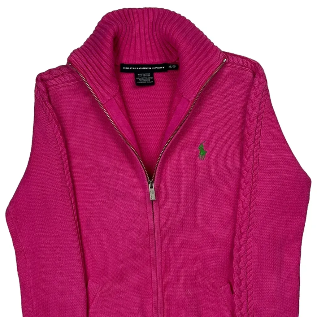 Ralph Lauren Sport Zip Up - XS Pink Cotton - Image 4