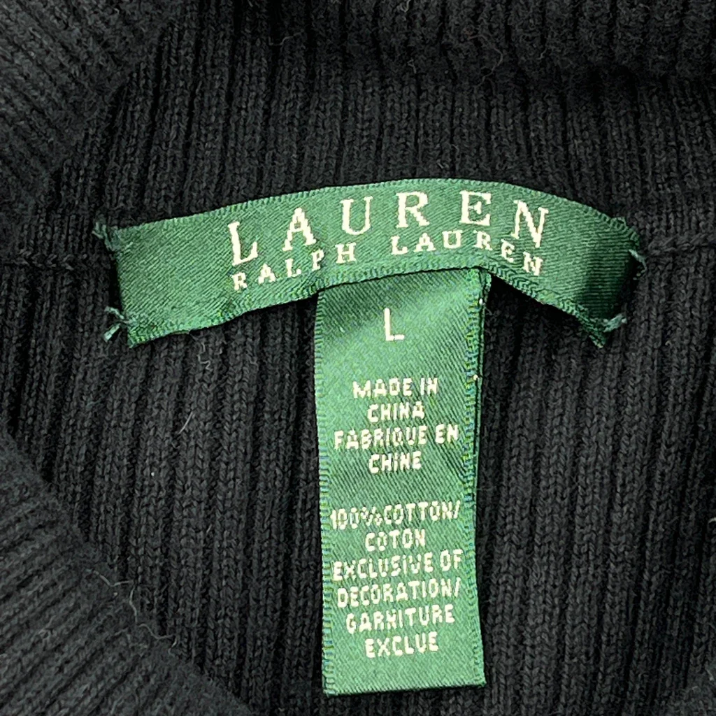 Ralph Lauren Sweater - Large Black Cotton - Image 3