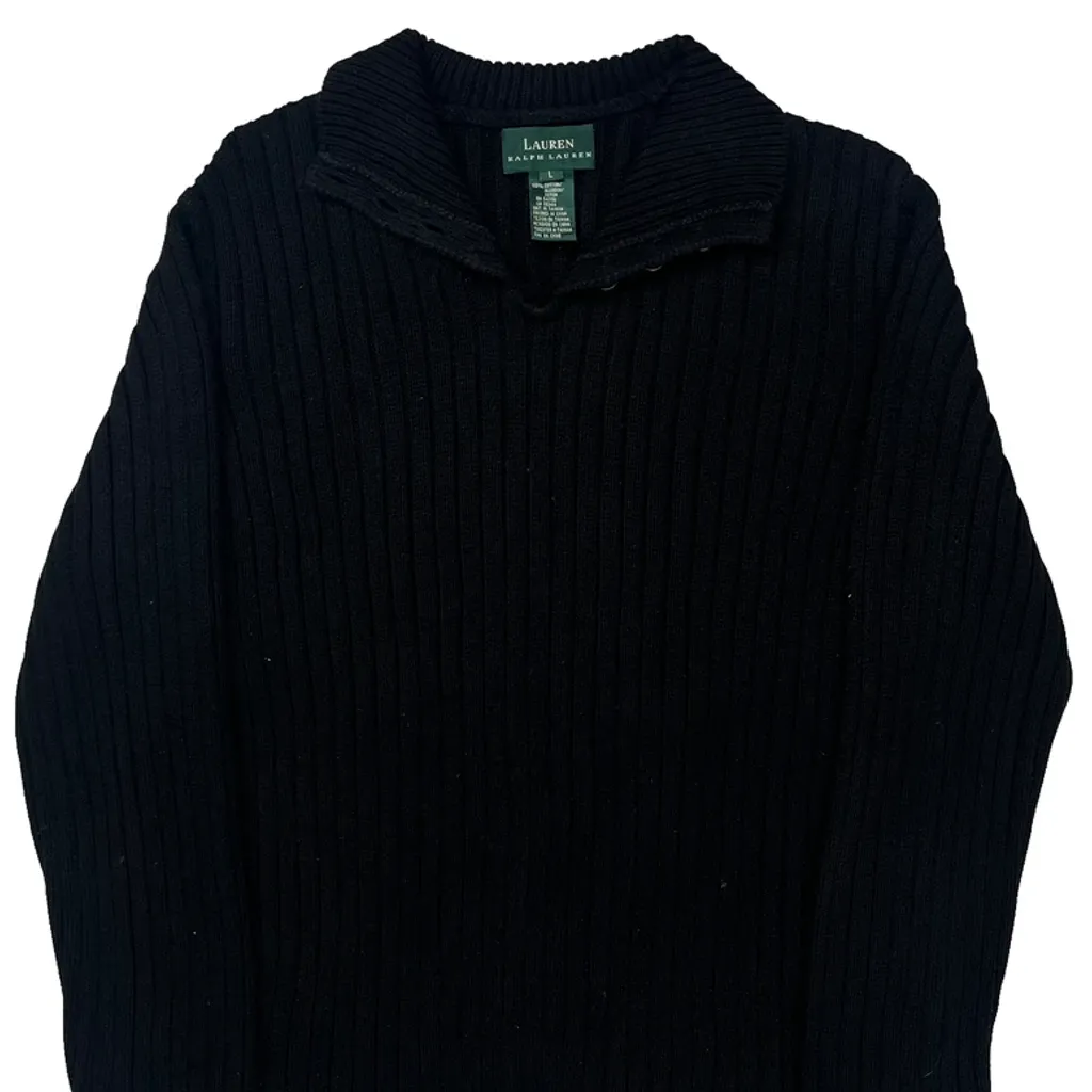Ralph Lauren Sweater - Large Black Cotton - Image 4
