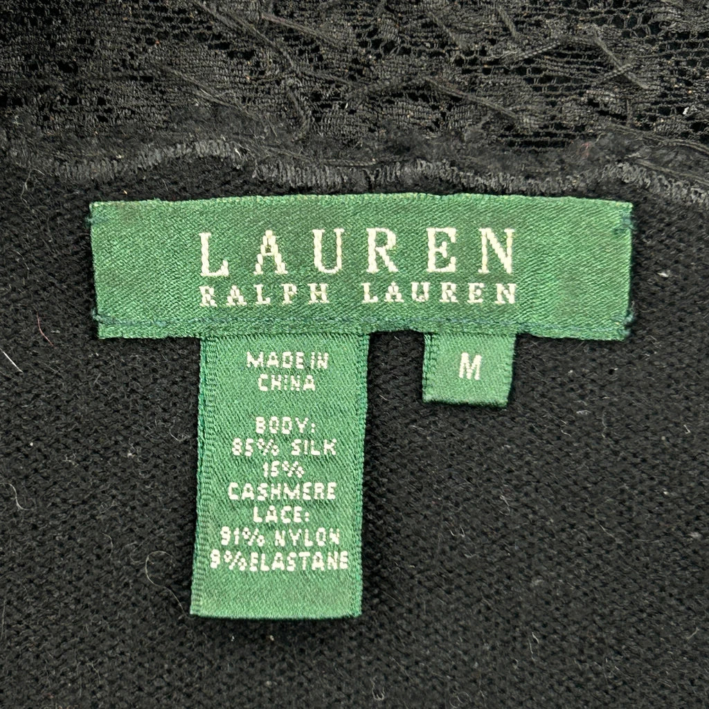 Ralph Lauren Lace Sweater - Medium Black Silk Blend - Image 3