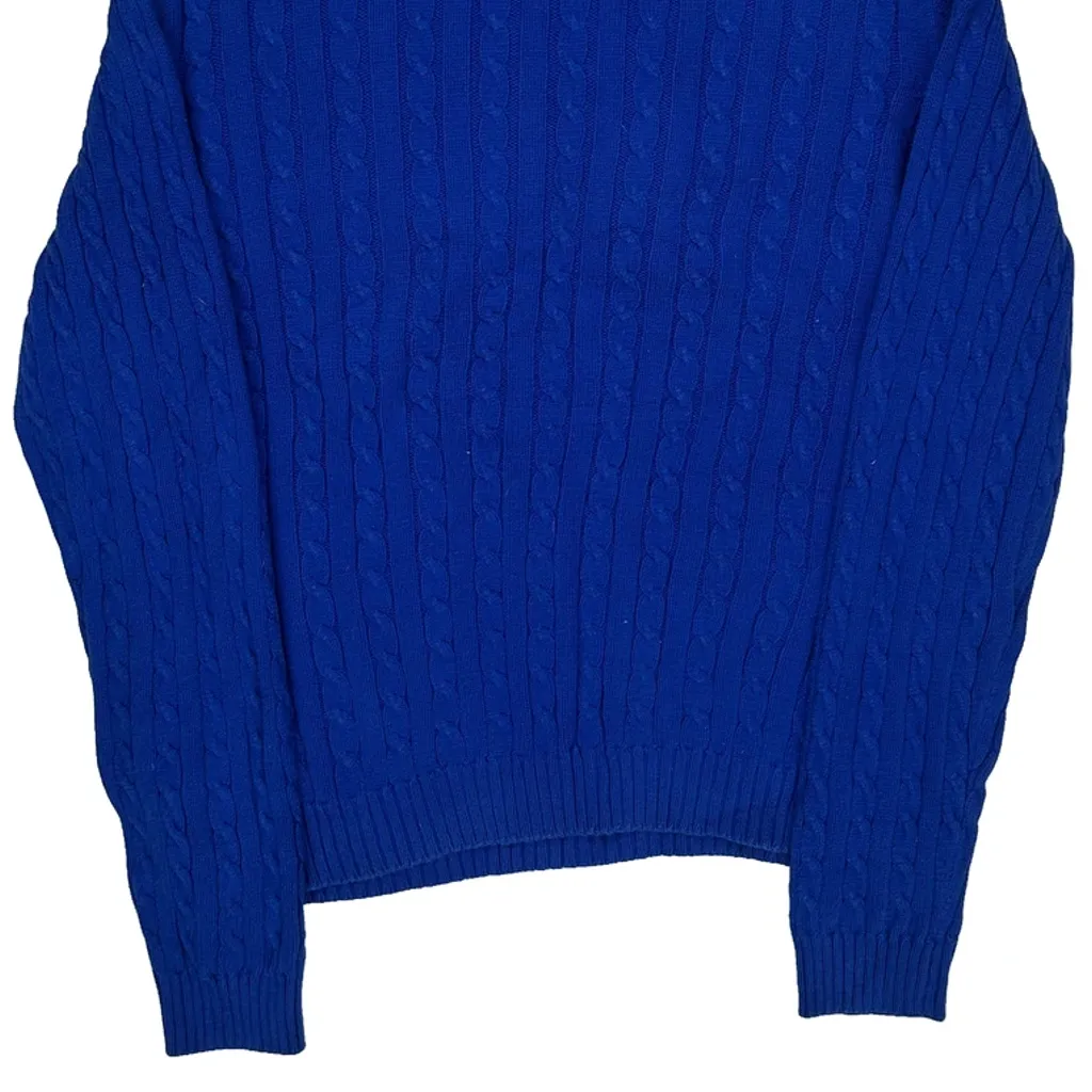 Ralph Lauren Cable Knit Sweater - Large Blue Cotton - Image 6