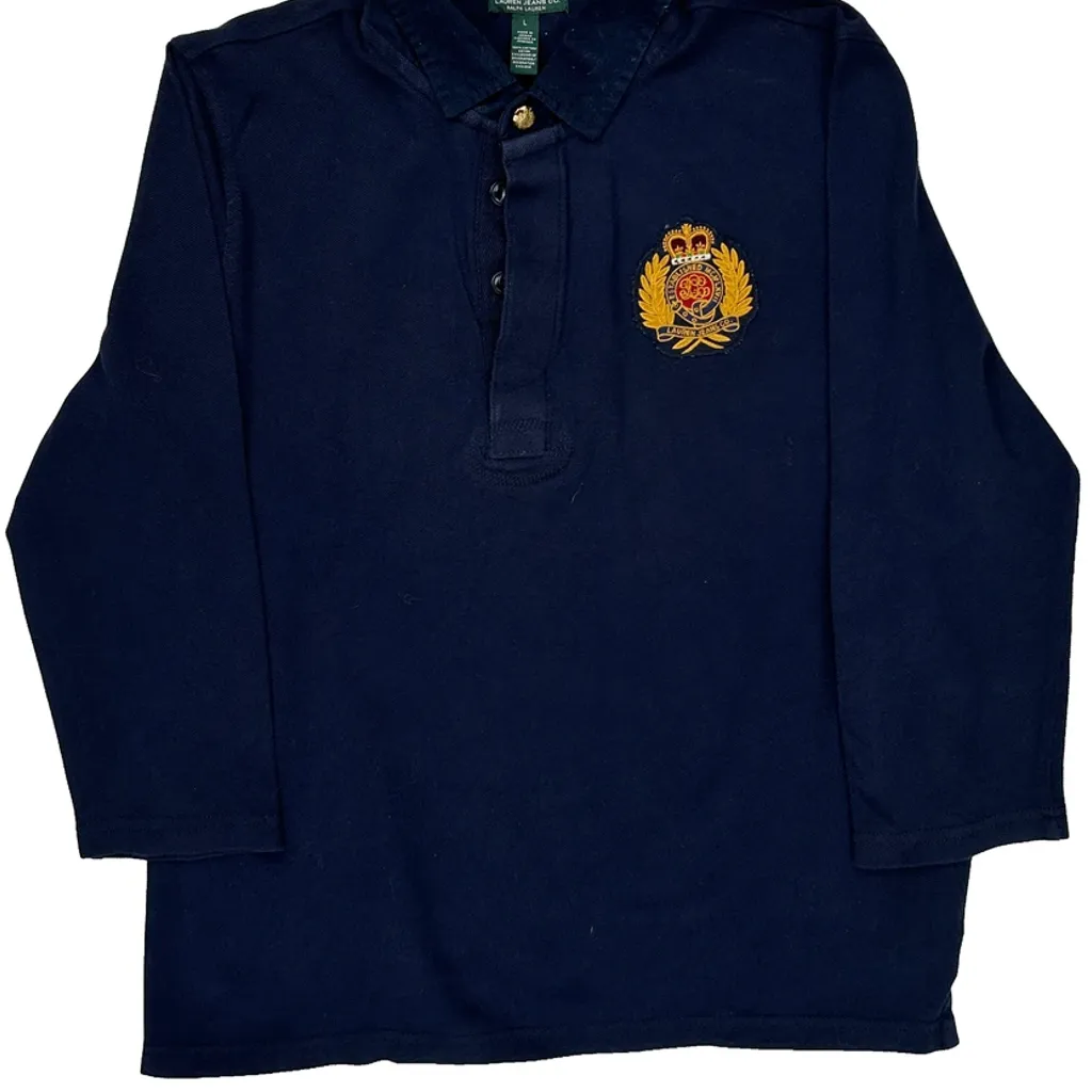 Ralph Lauren Sweater - Large Navy Cotton - Image 4