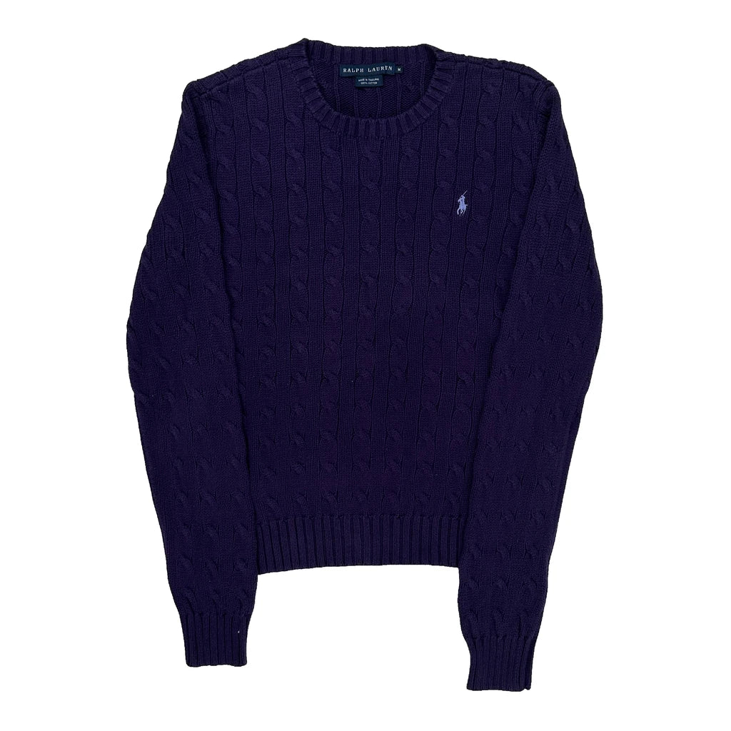 Ralph Lauren Cable Knit Sweater - Medium Purple Cotton