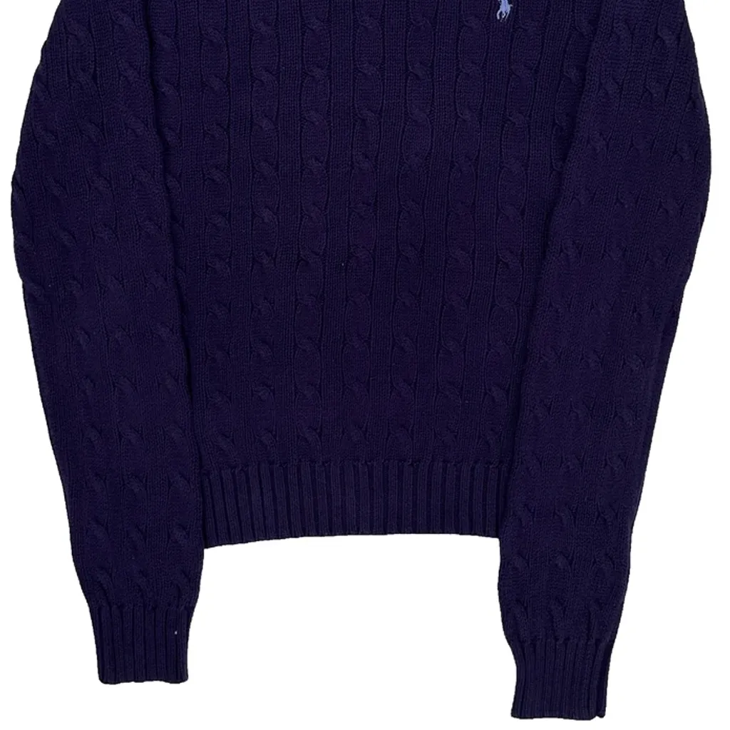 Ralph Lauren Cable Knit Sweater - Medium Purple Cotton - Image 4