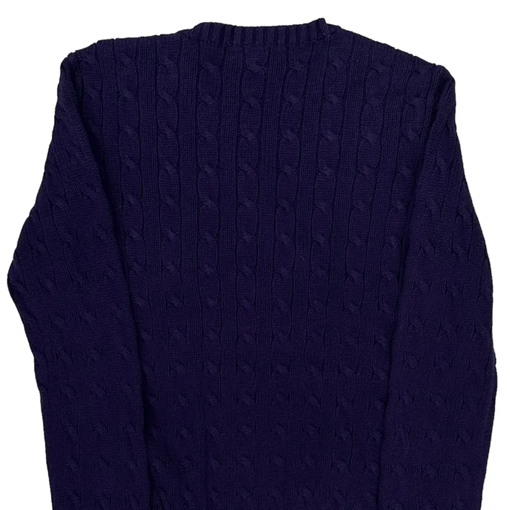 Ralph Lauren Cable Knit Sweater - Medium Purple Cotton - Image 6