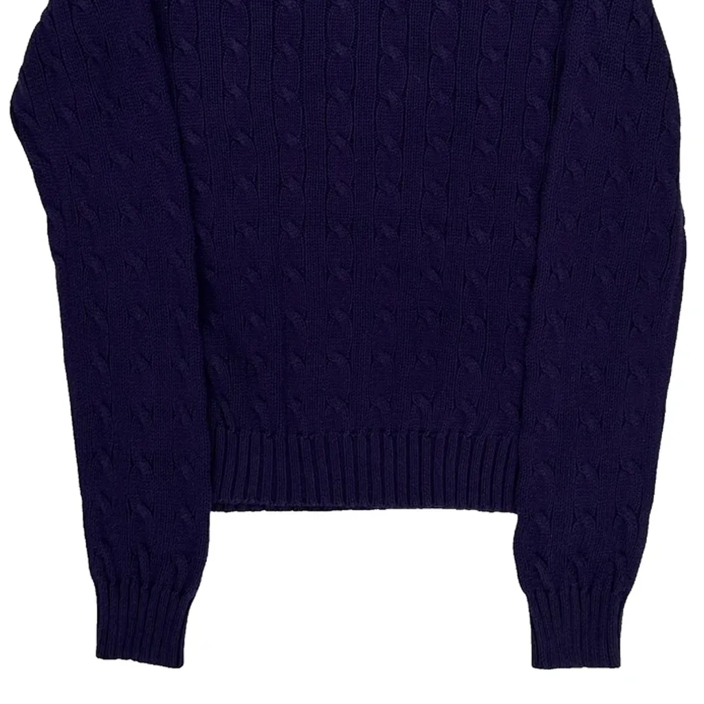 Ralph Lauren Cable Knit Sweater - Medium Purple Cotton - Image 7