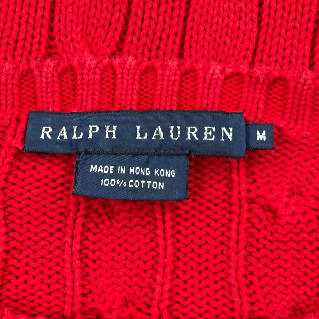 Ralph Lauren Sweater - Medium Red Cotton - Image 3