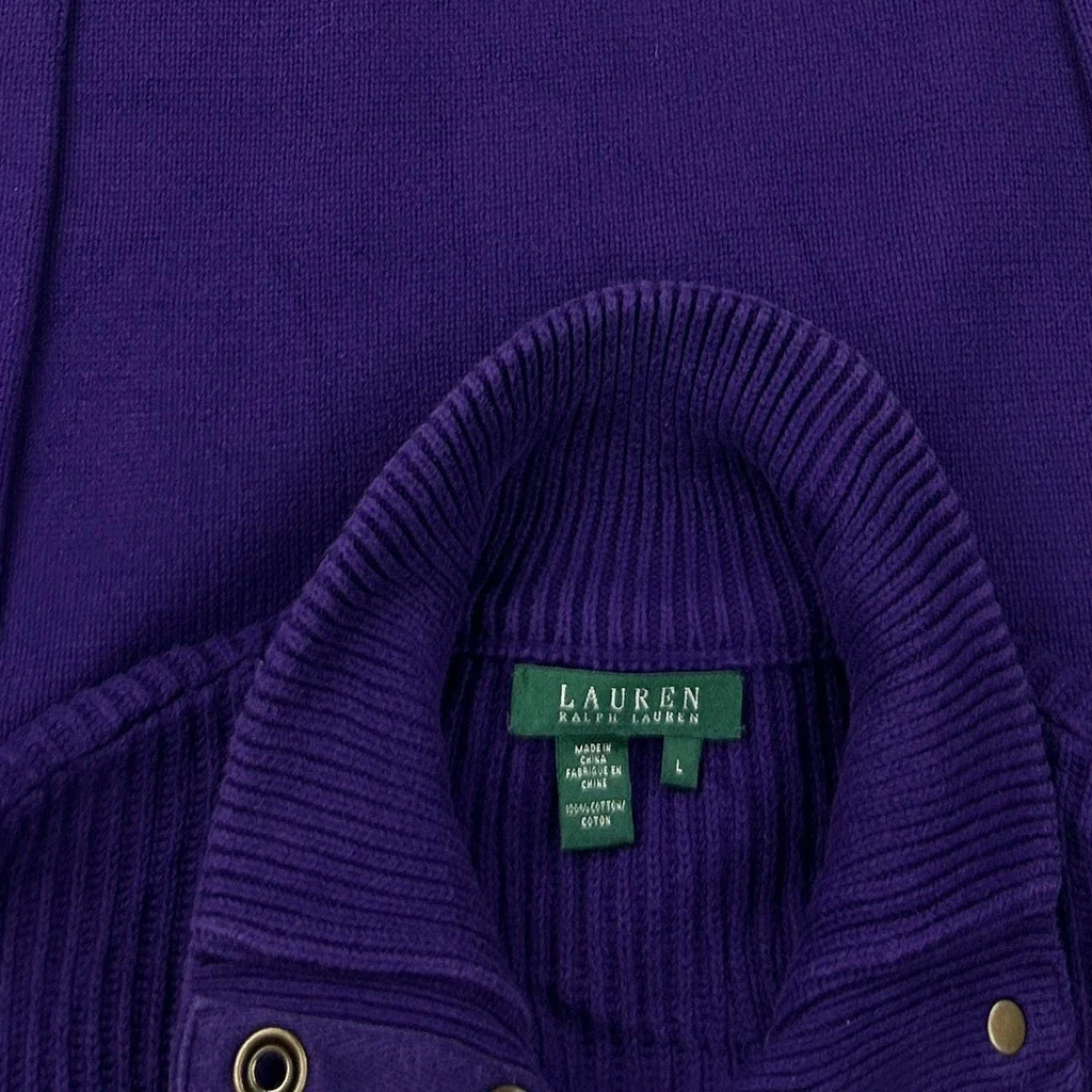 Ralph Lauren Top - Large Purple Cotton - Image 3