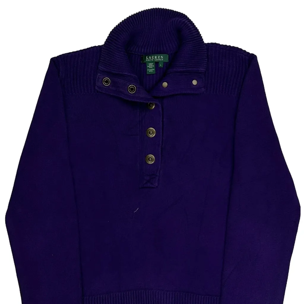 Ralph Lauren Top - Large Purple Cotton - Image 4