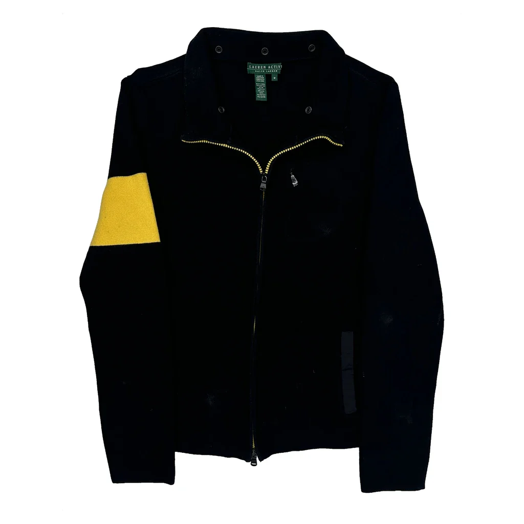 Ralph Lauren Knit Zip Up - Medium Black Cotton