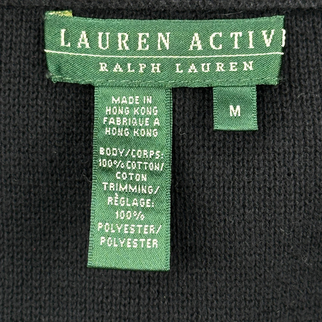 Ralph Lauren Knit Zip Up - Medium Black Cotton - Image 3