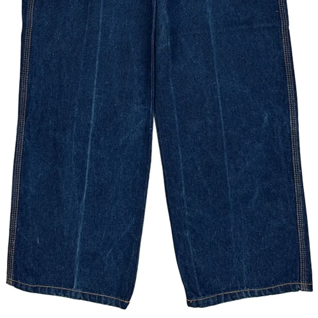 Ramie Blend Unbranded Embroidered Baggy Carpenter Jeans - 27W 31L Blue Denim - Image 10