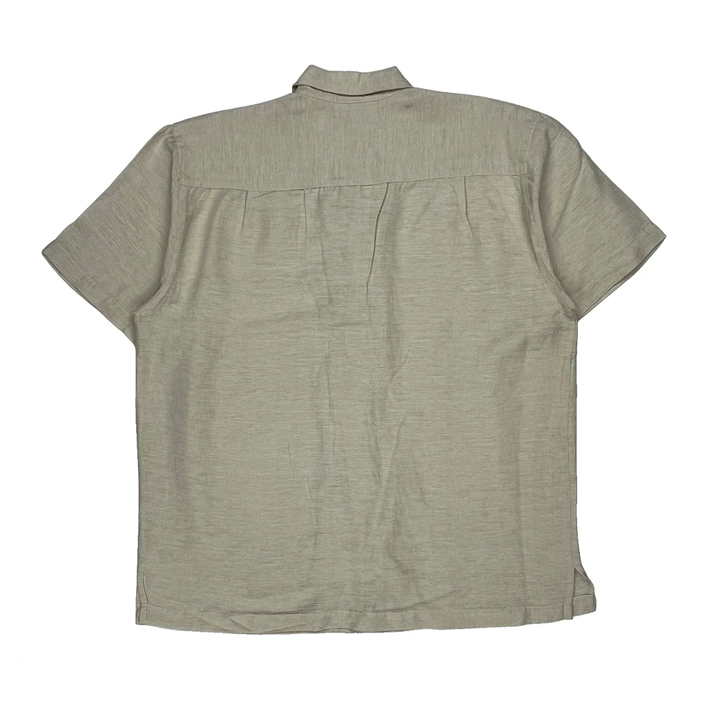 Rampart Casino Short Sleeve Shirt - Medium Beige Silk - Image 2