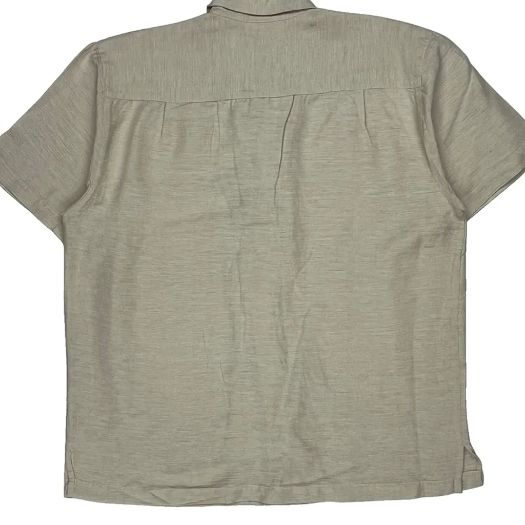 Rampart Casino Short Sleeve Shirt - Medium Beige Silk - Image 8