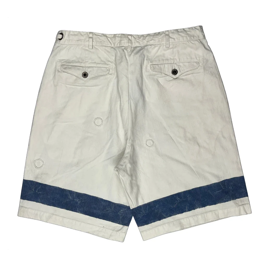 Rare Ivy Polo By Ralph Lauren Stencil Graphic Chino Shorts - 34W 11L White Cotton