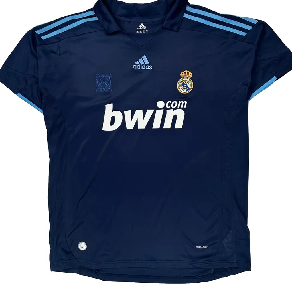 Real Madrid Adidas 2009-10 Ronaldo Away Football Shirt - 2XL Blue Polyester - Image 4