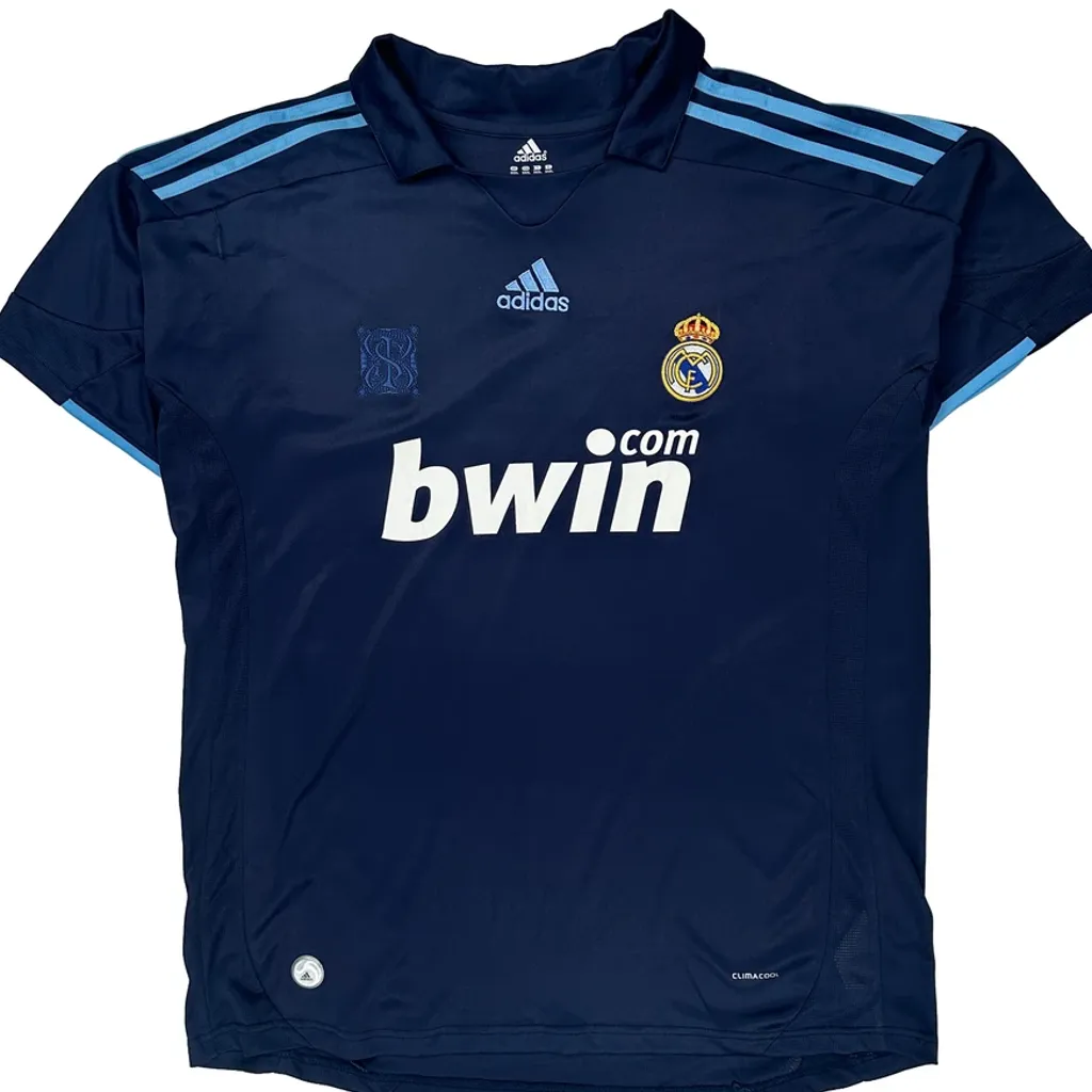 Real Madrid Adidas 2009-10 Ronaldo Away Football Shirt - 2XL Blue Polyester - Image 5