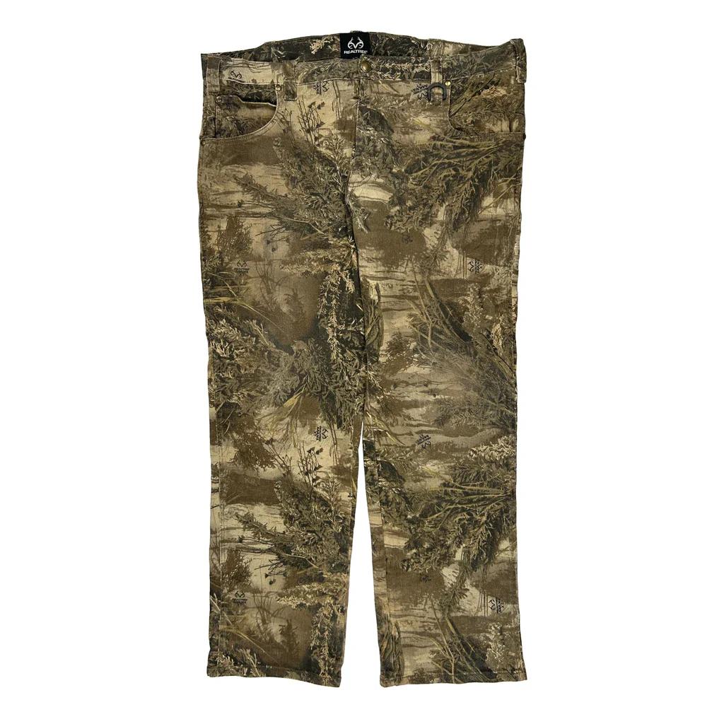 Realtree Camo Cargo Trousers - 38W 31L Brown Cotton - Image 2