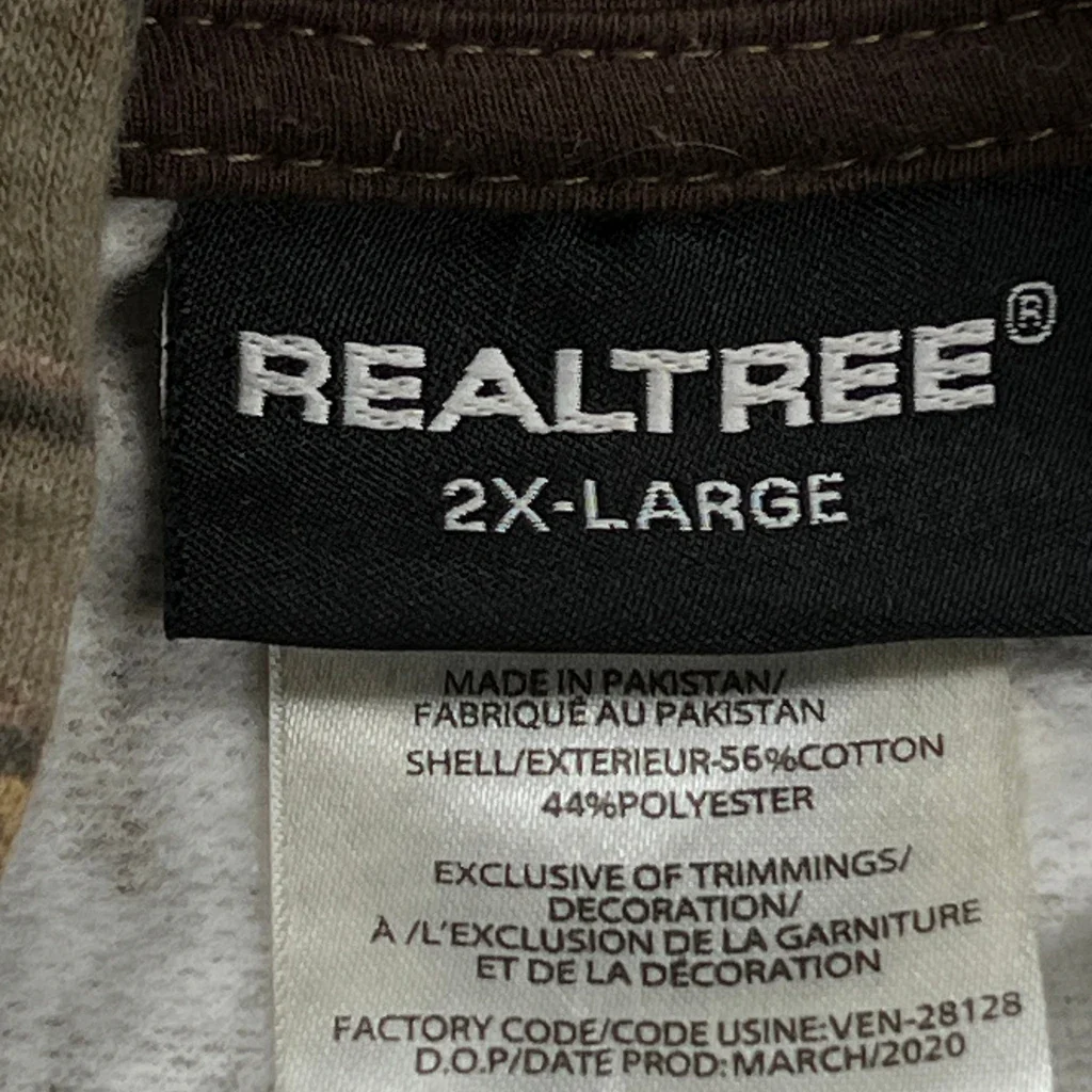 Realtree Camo Hoodie - 2XL Brown Cotton Blend - Image 3
