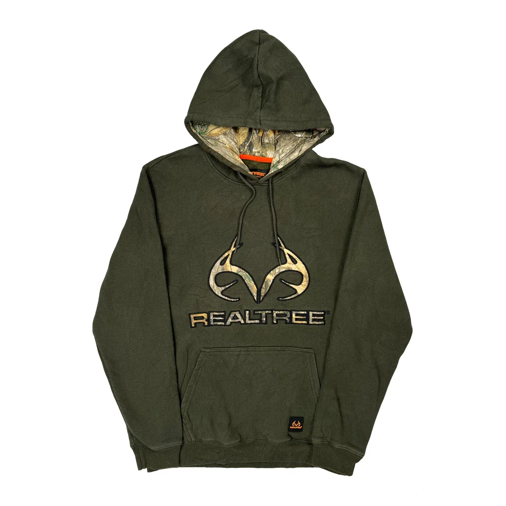 Realtree Graphic Hoodie - Medium Green Cotton