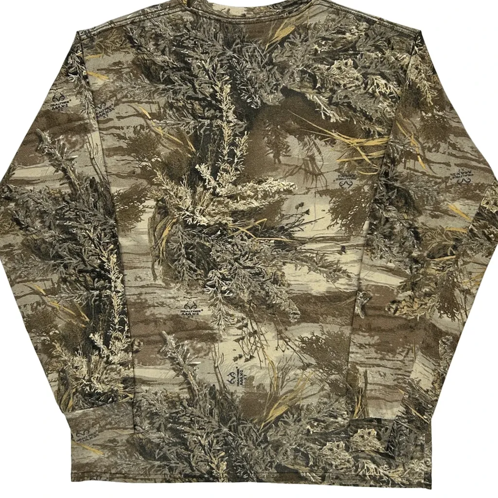Realtree Camo Long Sleeve T-Shirt - Large Brown Cotton Blend - Image 6