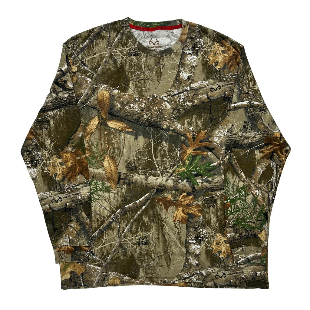 Realtree Long Sleeve T-Shirt - 2XL Camo Cotton Blend