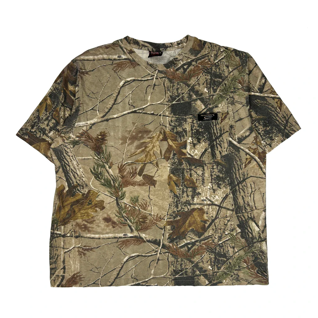 Realtree Camo T-Shirt - 2XL Green Cotton Blend