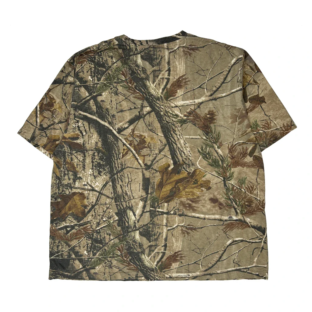Realtree Camo T-Shirt - 2XL Green Cotton Blend - Image 2